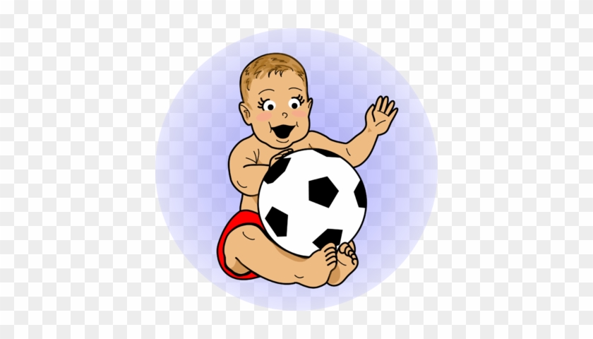 Playing Soccer Clip Art - Baby With Soccer Ball #718854