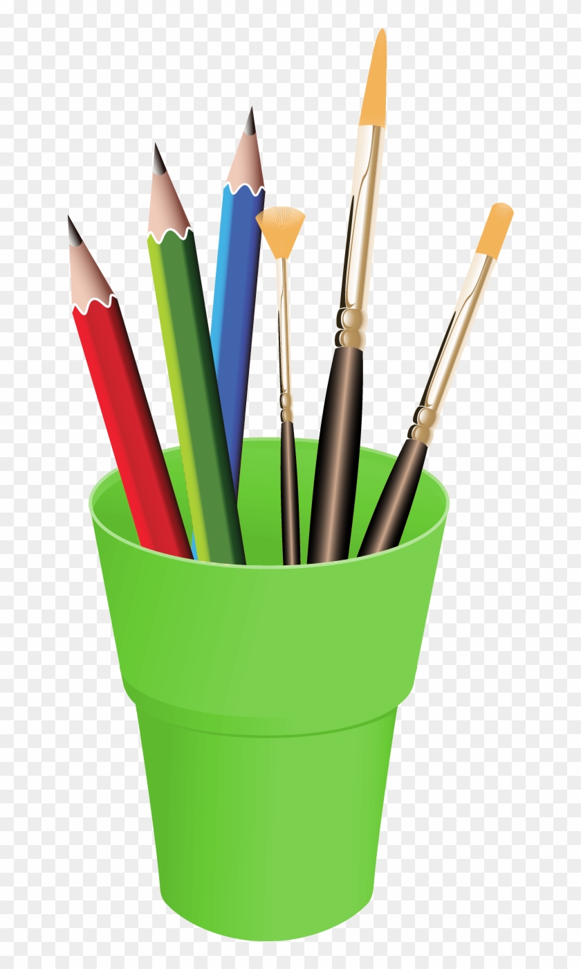 Pencils In Cup Png Vector Clipart - Cup Of Pencils Clip Art #723556