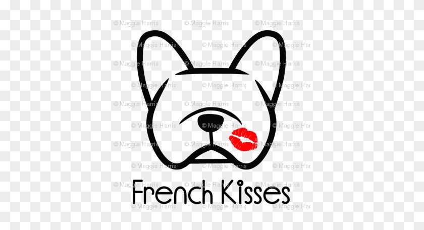 French Bulldog Kisses - French Bulldog Line Drawing #727422