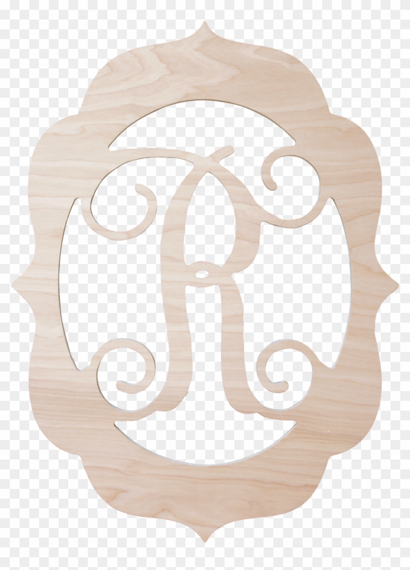 Fancy Frame Wood Monogram - Wood #728298