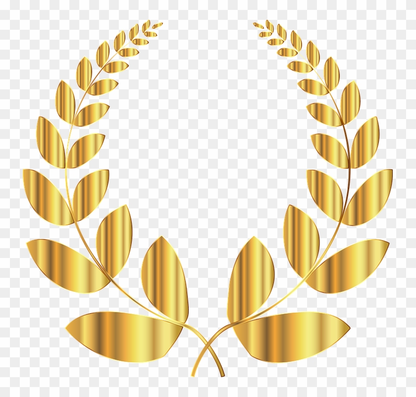 Wheat Cliparts 29, - Laurel Wreath Gold Transparent Background #732710