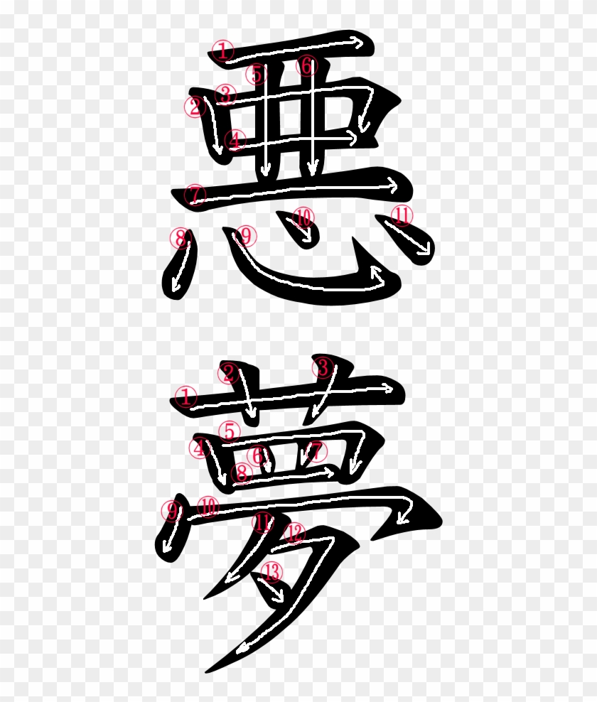 stroke-order-for-japanese-word-for-demon-free-transparent-png