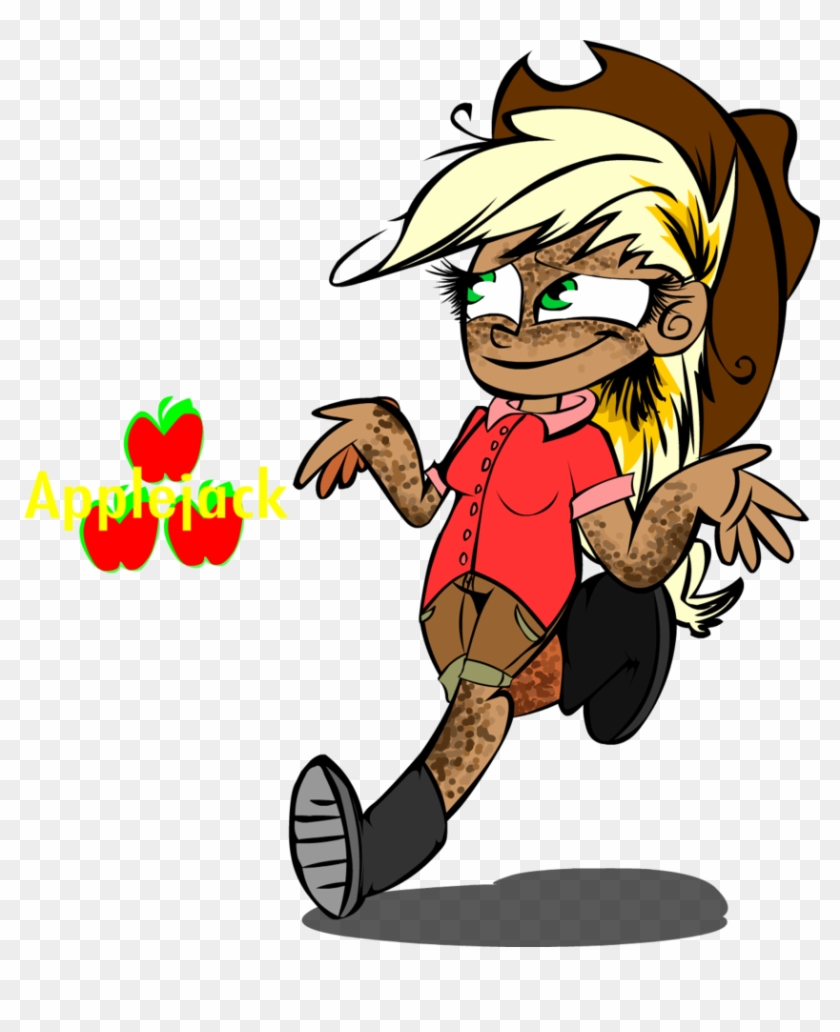 Human Applejack By Mushroom Cookie Bear - Cartoon #735917