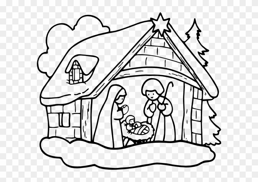 Black And White Winter Scene Clip Art Download Nativity Clip Art Black And White Free Transparent Png Clipart Images Download