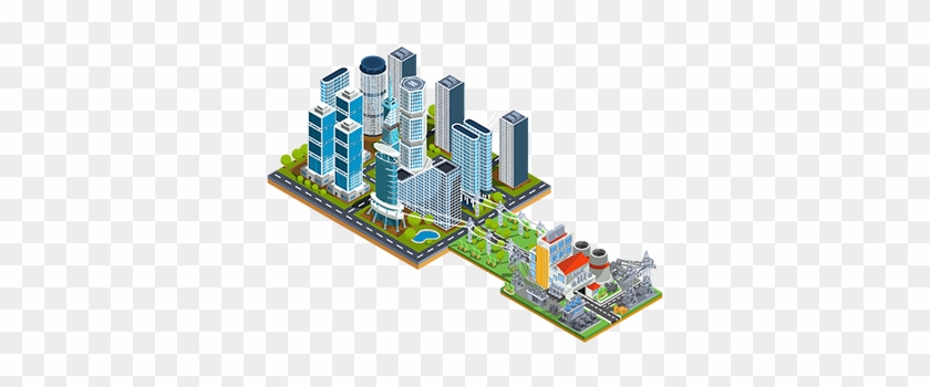 Vector Isometric 3d Illustrations Of Modern Urban Quarter - Urban Quarter #747464