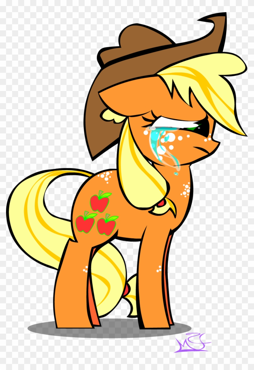 Sad Applejack By Mushroom Cookie Bear - Cartoon #748062