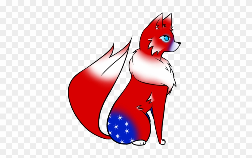 Red, White And Blue Fox By Whovian4life69 - Mão De Vaca #749103