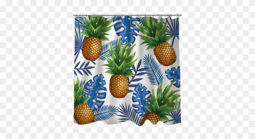 Tropical Garden With Pineapple Vector Illustration - Pineapple #753740