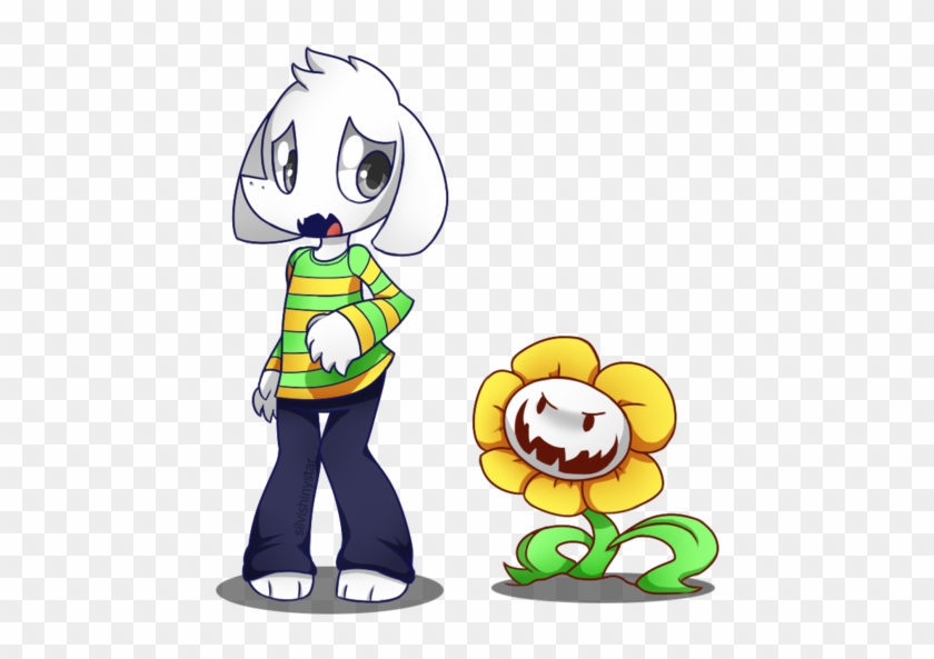 Undertale Asriel And Flowey By Silvishinystar On Deviantart Flowey Free Transparent Png Clipart Images Download