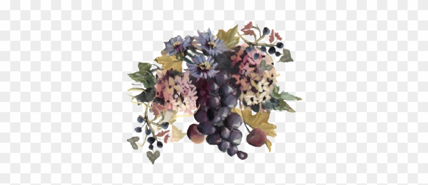 Blue Grapes And Chicory 01 Spring Flowers, Autumn Leaves, - Wine Grapes And Chicory Easy Print Place Cards, Pearl #763725