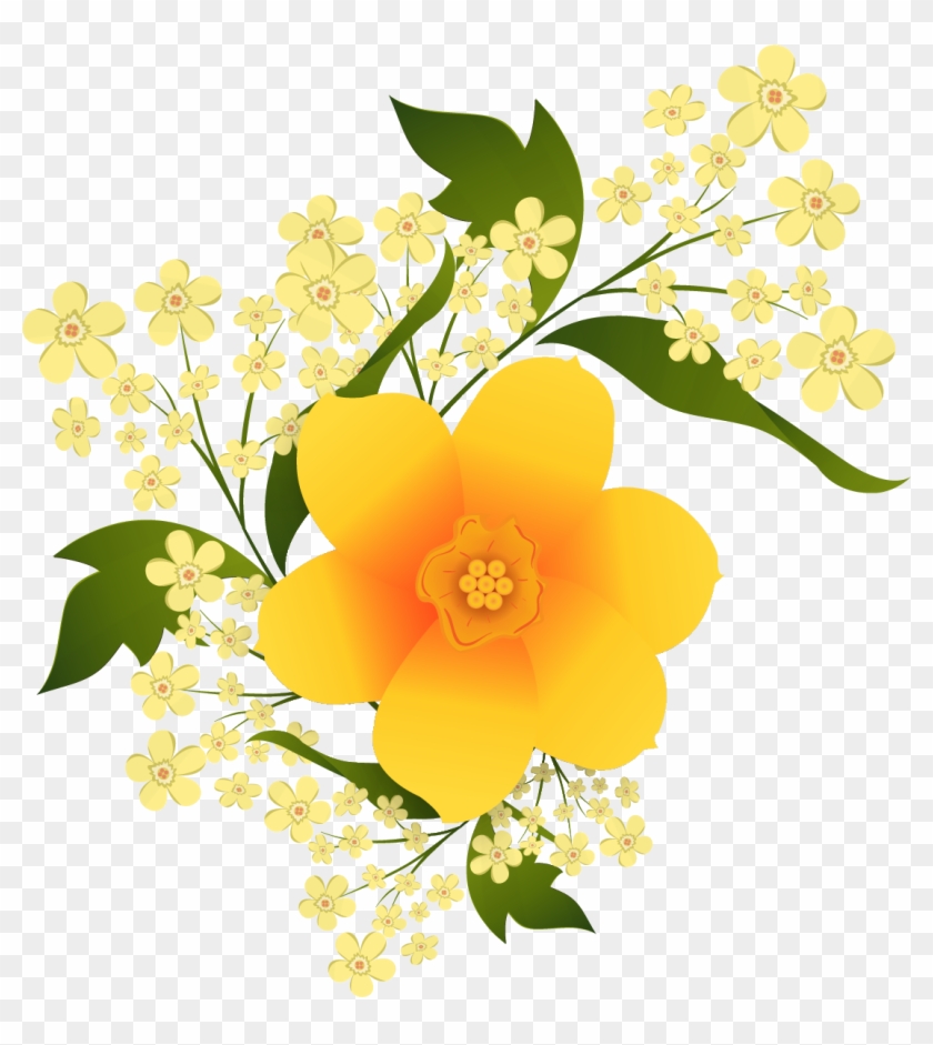 Желтые цветы на прозрачном фоне