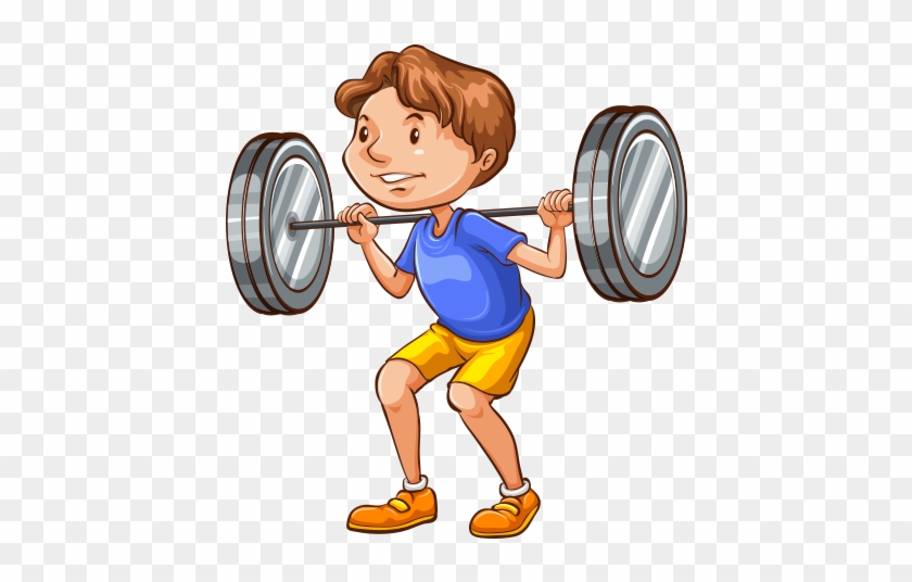 Clipart İnsan Resimleri - Boy Lifting Weights Drawing - Free