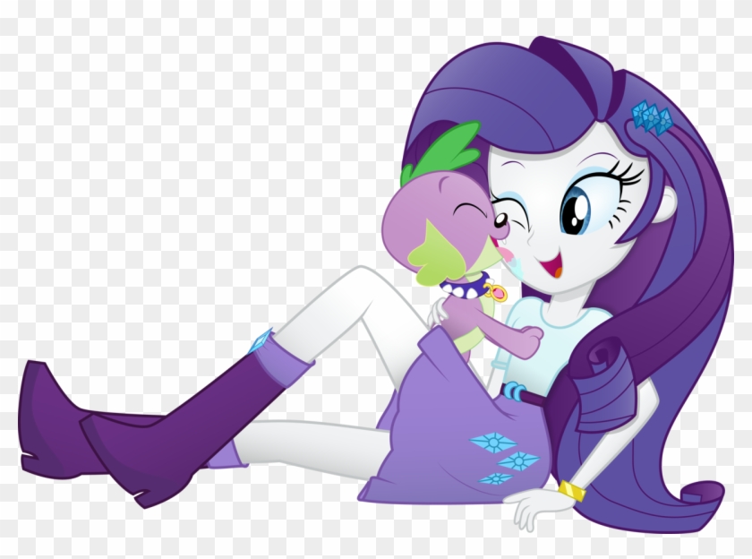 Rarity And Spike By Rainbownspeedash - Девочки Из Эквестрии Рарити #788750