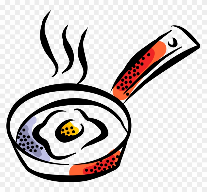 Vector Illustration Of Fried Egg Cooked In Kitchen - Vector Illustration Of Fried Egg Cooked In Kitchen #789119