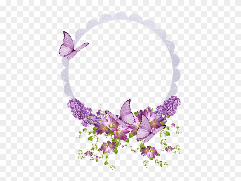 A Little Lavender And Butterflies With Frame - Purple Vintage Frame Png #793235