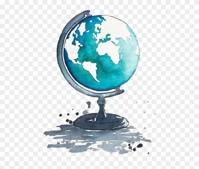 Globe Watercolor Painting Drawing Art - Globe Watercolor Painting Drawing Art #797147