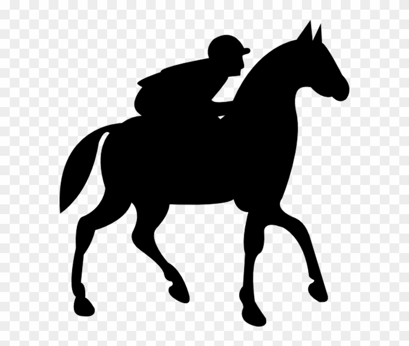 Jockey Riding On Black Walking Horse Free Vector Icon - Horse #803717