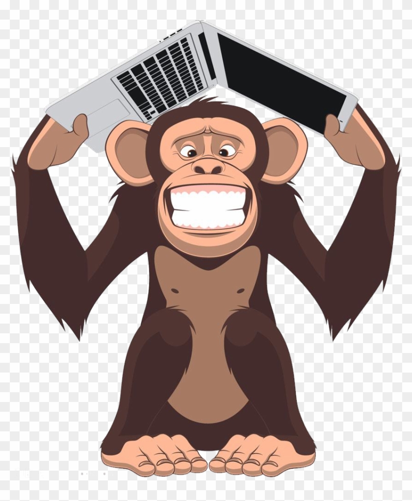 Take A Laptop Stopper Cartoon Gorilla - Monkey Blind #803730