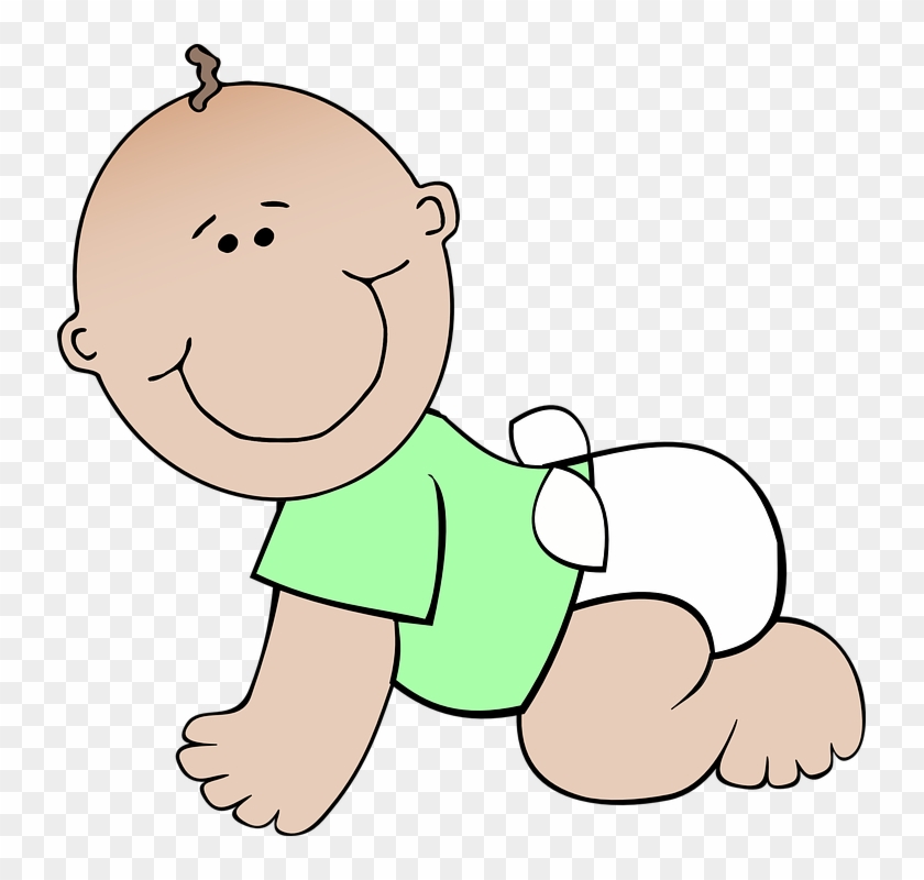 Crawling Baby Clipart 6, Buy Clip Art - 1/4 Sheet - Baby - Edible Icing #811367