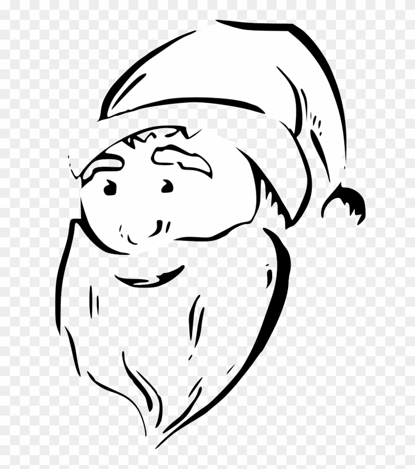 Zeimusu Santa Face Black White Line Art Tattoo Tatoo - Christmas Thatoo Santa Png #151517