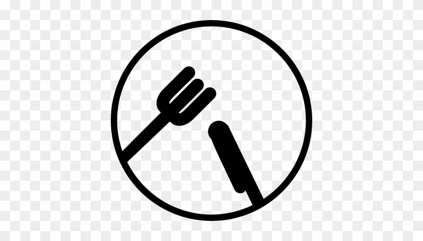 Fork And Knife Inside A Circular Border Vector - Wordpress #816727