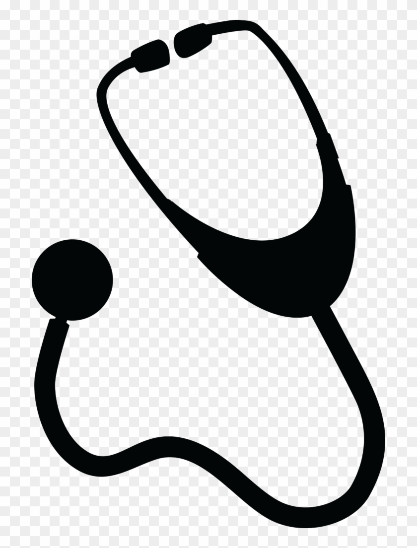 373 Free Clipart Of A Black And White Stethoscope Happy - Stethoscope Black And White #818323