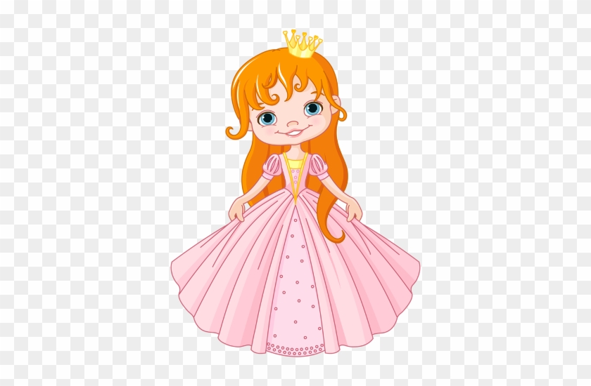 Cute Baby Princess Red Hair Pink Dress - Cartoon Princess Transparent 