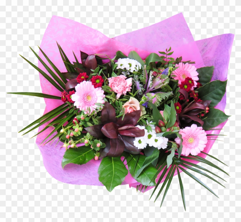 Mazzo Sulle Tonalità Violacee - Birthday Flowers Bouquet Png #823130