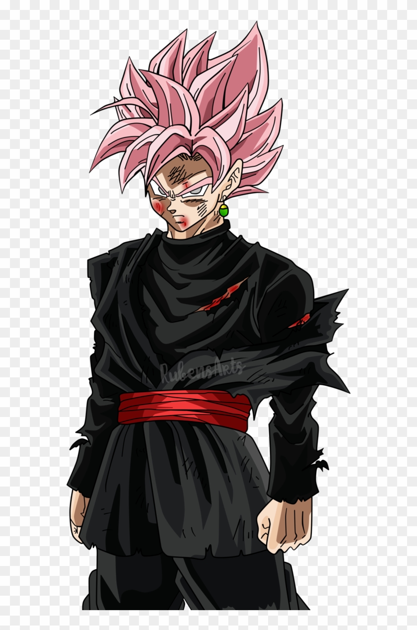 Black Goku Super Saiyan Rose Herido By Rubensarts - Black Goku Herido #825380