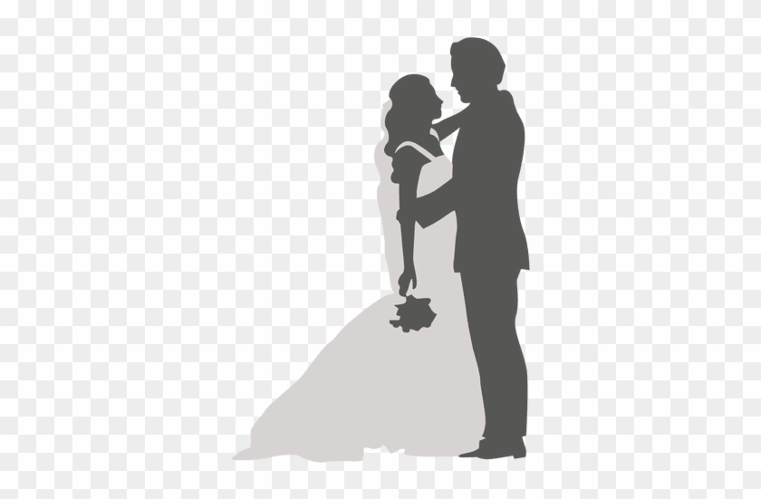 Bride Groom Romancing Silhouette - Bride Groom Silhouette Png #826580