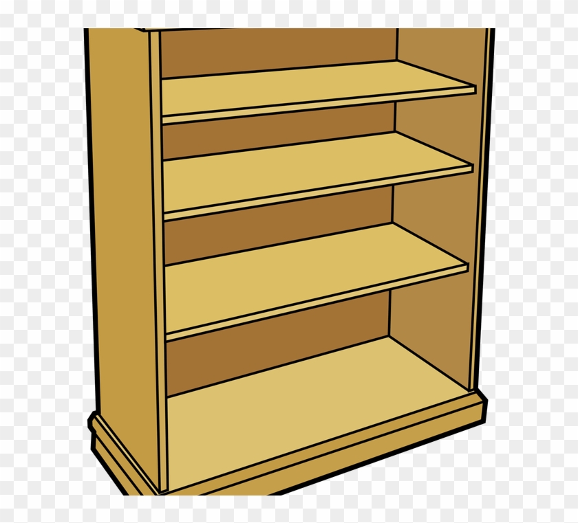 Bookcase Clipart Wooden Furniture Pencil And In Color - Shelf Clip Art #832496