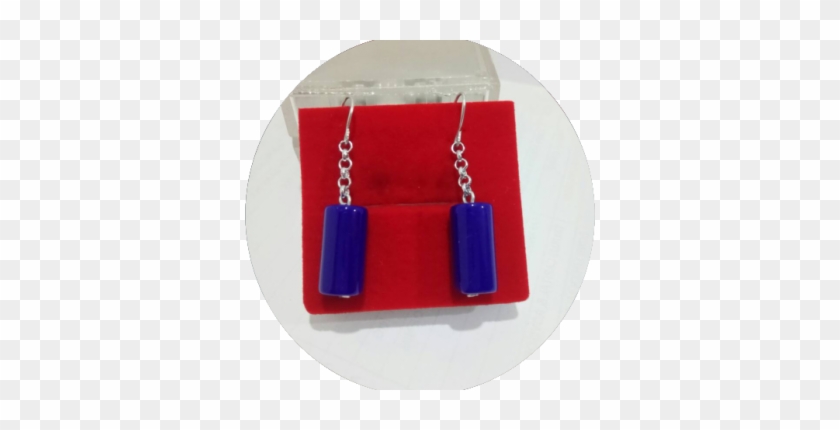 Royal Blue Glass Dangling Earring - Blue #834187