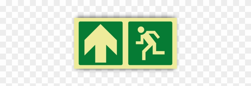 Direction Safety Sign - Glow Sign Man Running Left - Green (150 X 150mm) #836155