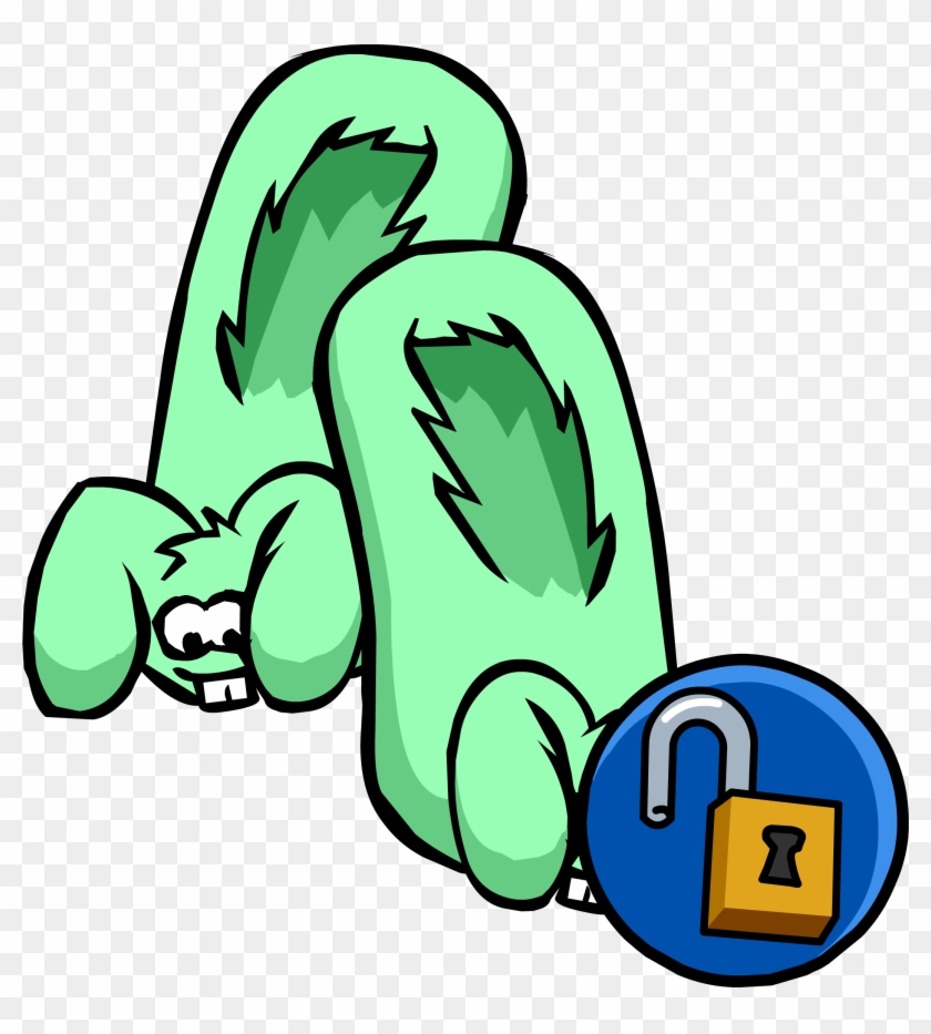 Green Bunny Slippers - Club Penguin Rewritten Codes - Free Transparent PNG  Clipart Images Download