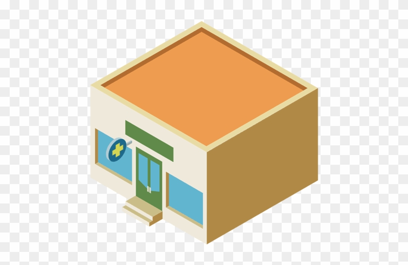 Pharmacy Isometric Flat Building Transparent Png - Pharmacy #837921