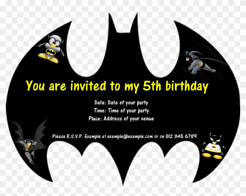 Card Batman Birthday Card Template, Birthday Card - Batman Birthday  Invitation Templates - Free Transparent PNG Clipart Images Download