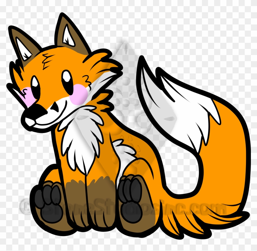 Fox Chibi Sticker Design - Cartoon #844783