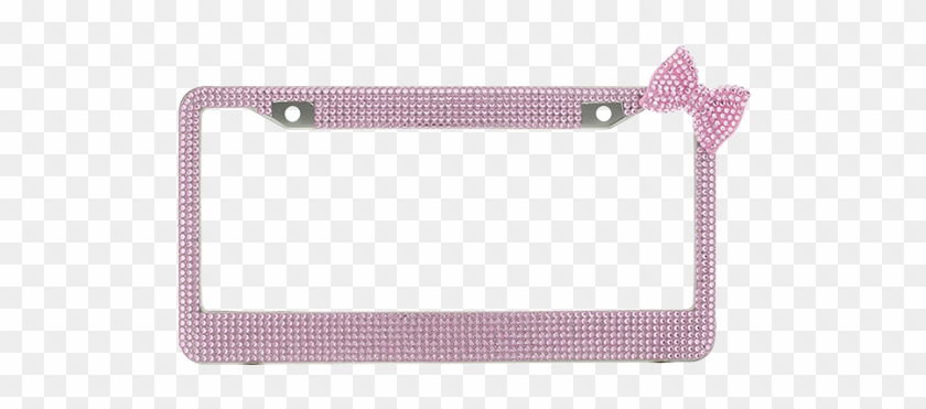 Pink Crystal License Plate Frame With Residence Picture - Pink License Plate Frames #845218