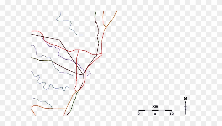 Roads And Rivers Around Brighton Beach - Line Art #846981