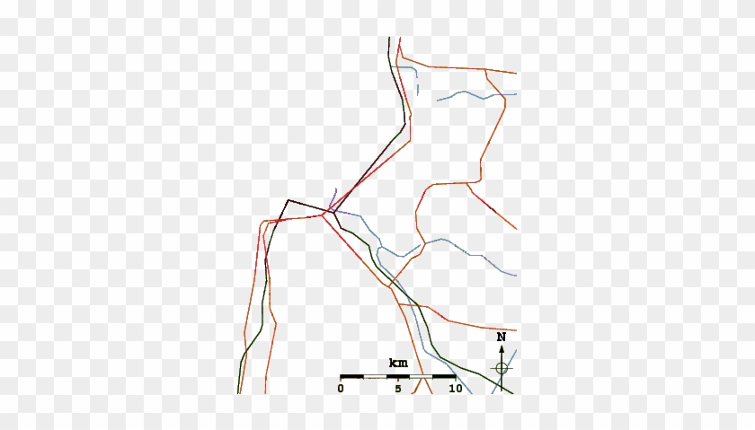 Roads And Rivers Around Kadarim Or Dado Beach - Map #847029