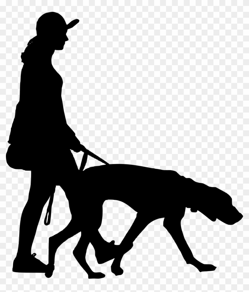 Silhouette, Walking, Dog, Women, People, Full - People Silhouette Png Walking #847781