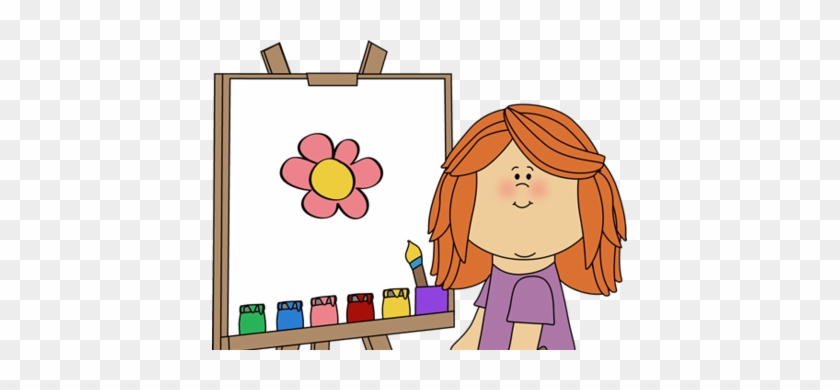 Girl Painting On Easel Clip Art - Reading Exercises For Beginners #850905