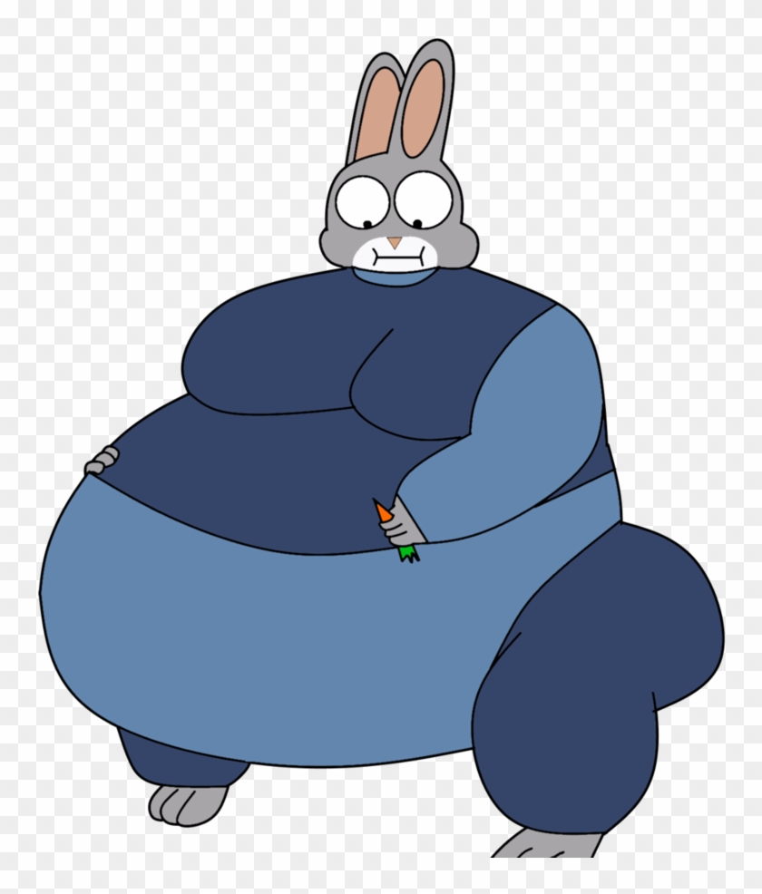 Fat Judy Hopps By Intrerestofbigness - Zootopia Judy Hopps Fat - Free  Transparent PNG Clipart Images Download