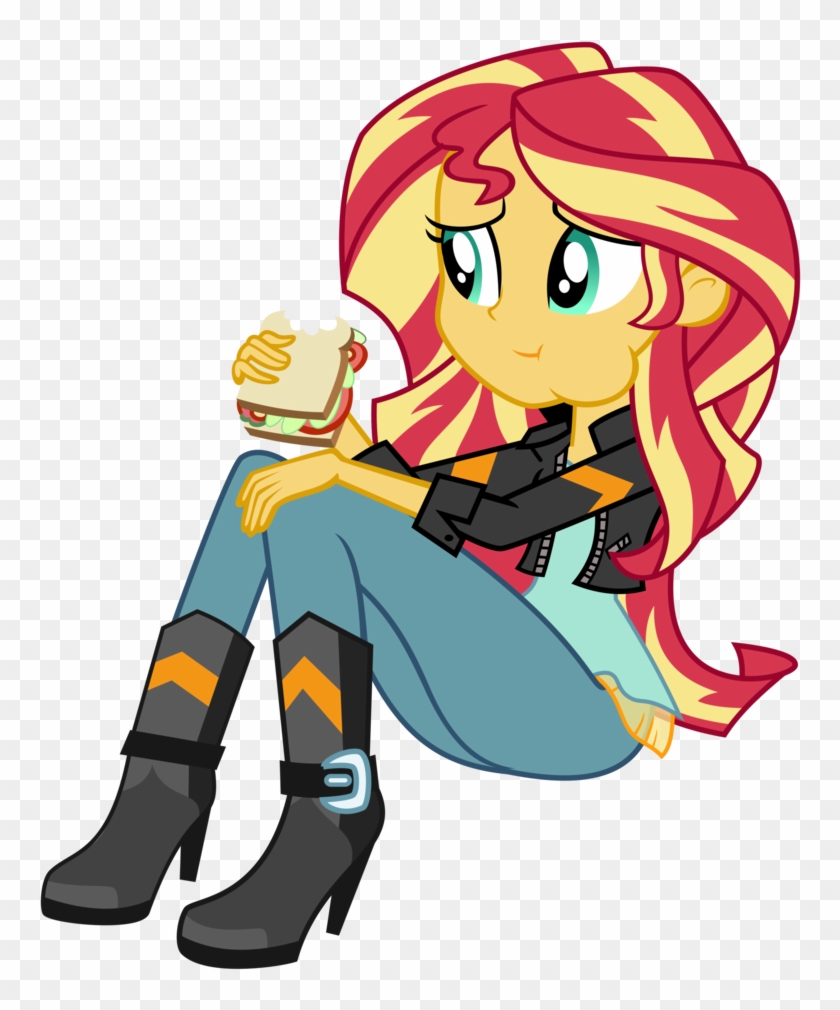 Sunset Eating A Sandwich By Keronianniroro - Sunset Shimmer Eating A Sandwich #854335