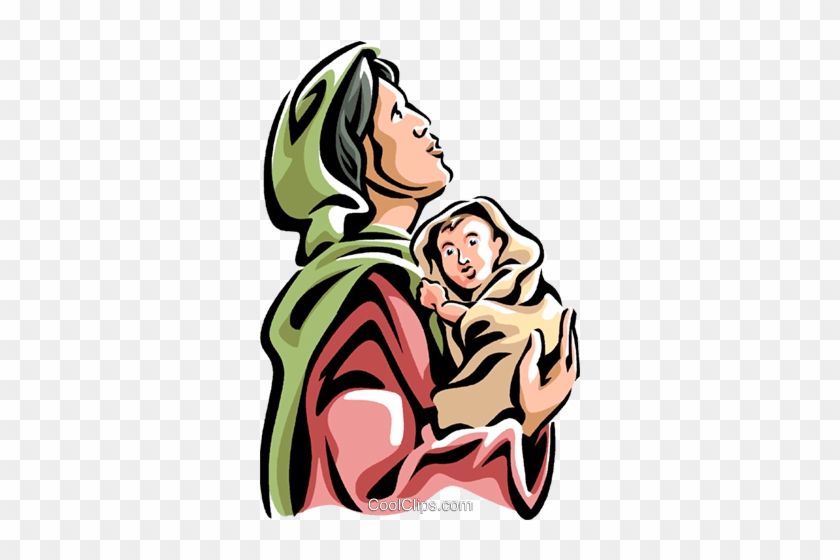 Virgin Mary With The Christ Child Royalty Free Vector - Maria Com Menino Jesus Png #856274