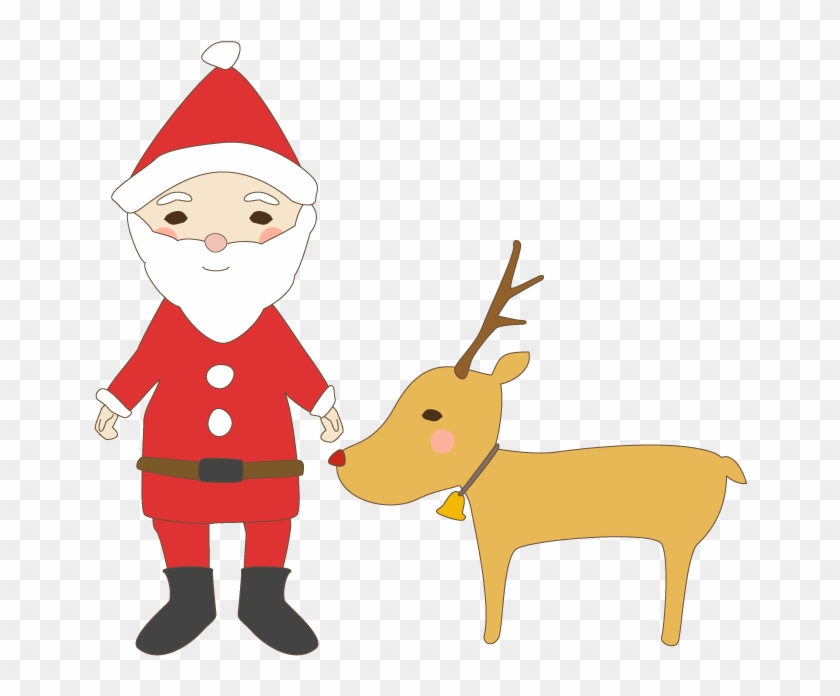 Santa Claus And Reindeer Clip Art トナカイ 可愛い イラスト Free Transparent Png Clipart Images Download