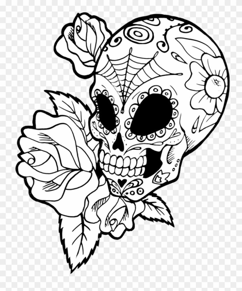 How to draw SKULL WITH FLOWERS - YouTube