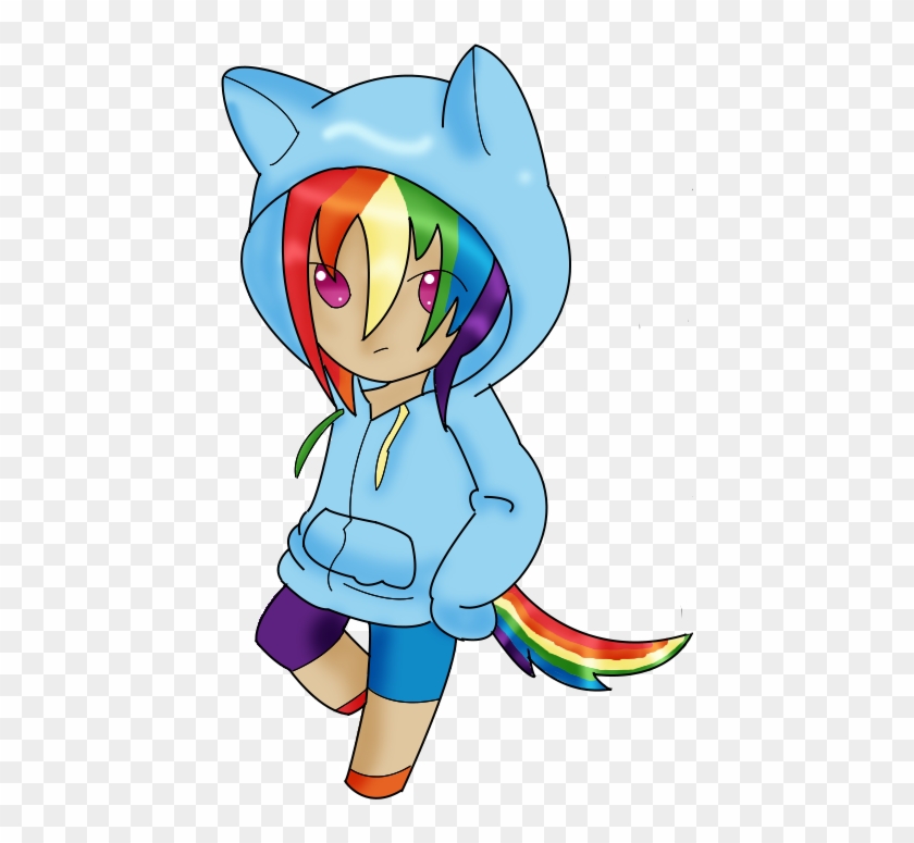 Rainbowdash In A Hoodie By Shiny-leigh - Cartoon #857889