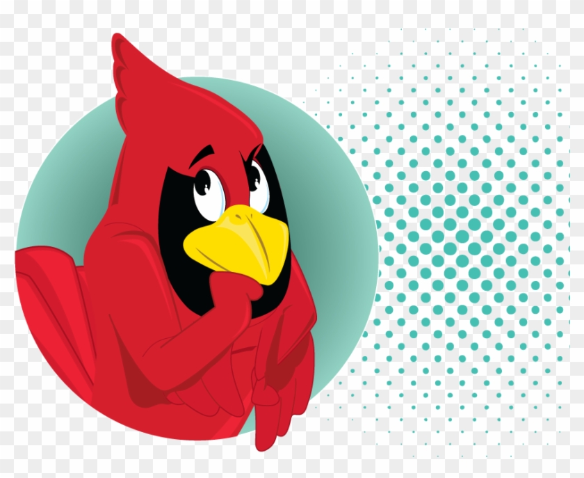 Reggie Redbird Thnking - Halftone #857999