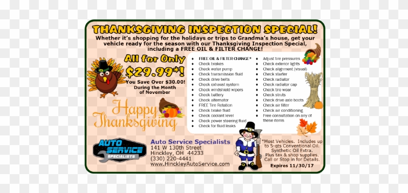 Auto Repair Service Hinckley Ohio Honda Specialist - Thanksgiving Sticker #858318
